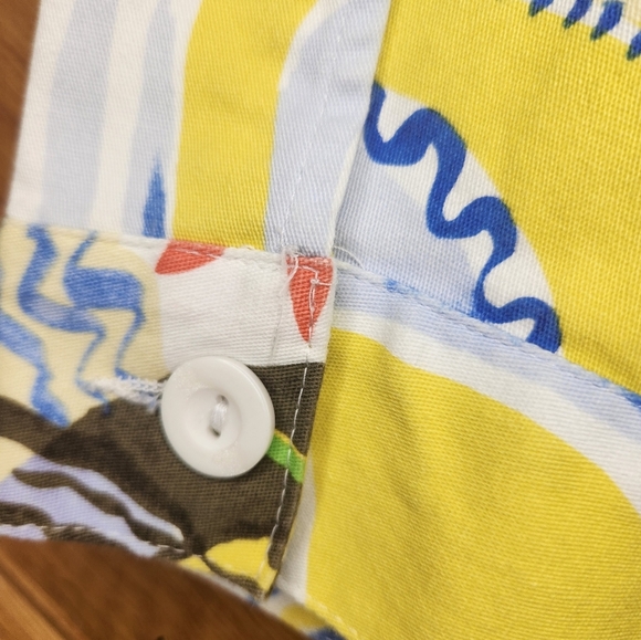 Erin london stretch abstract painted look large button down lightweight jacket - Picture 14 of 16